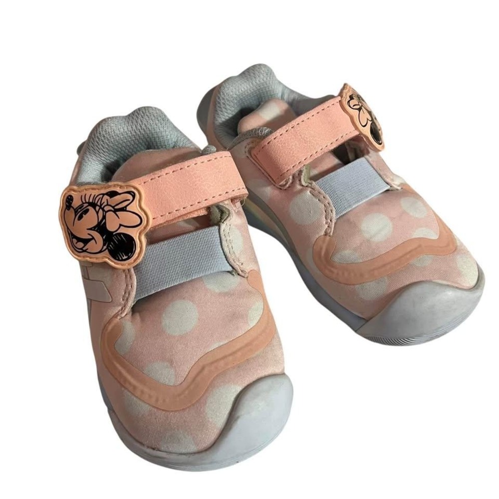 Adidas‎ Minnie Mouse Toddler Shoes 6K Light Pink Peach With No Laces